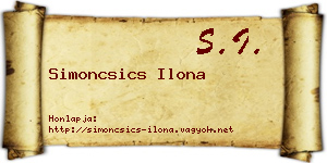 Simoncsics Ilona névjegykártya